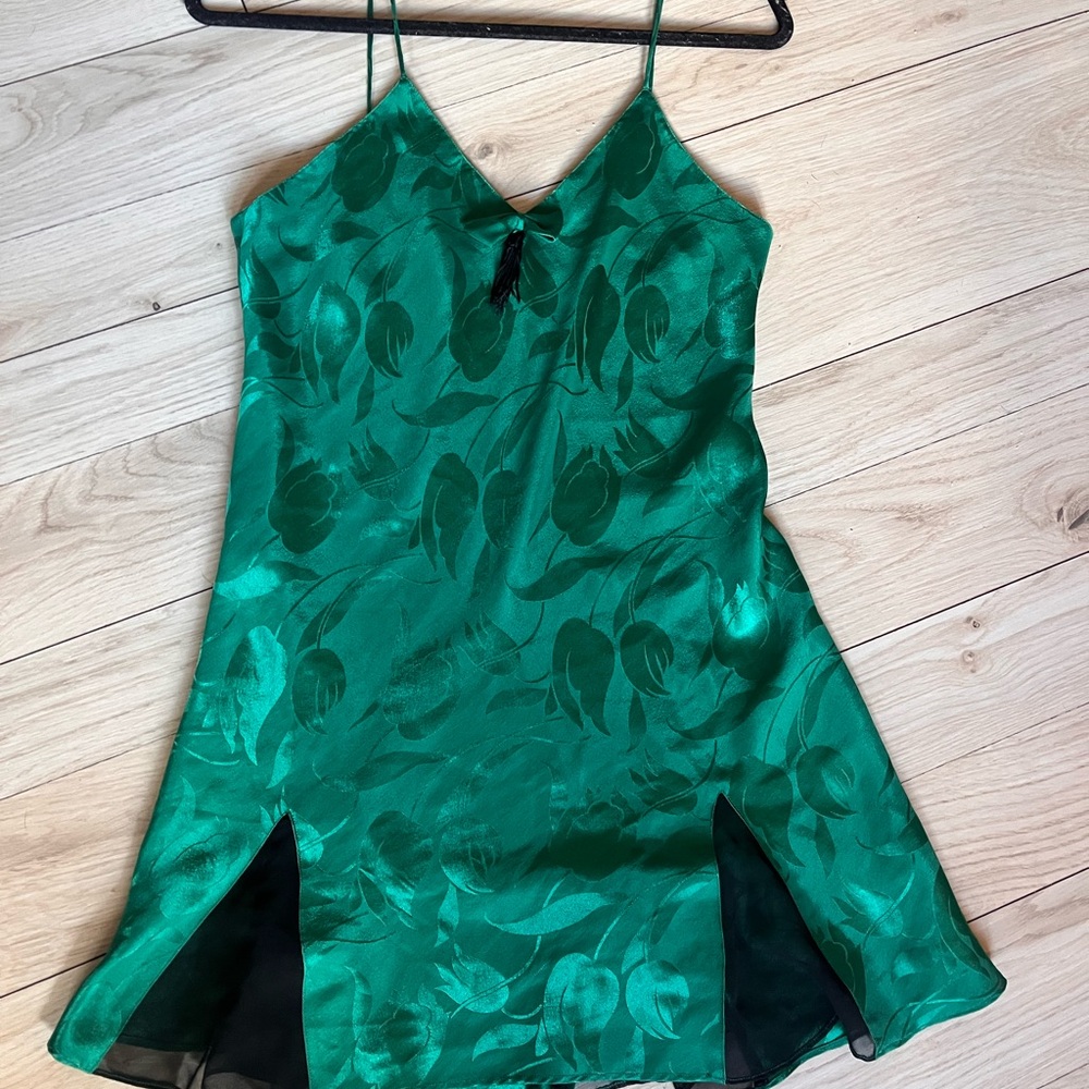 Victoria's Secret Emerald Green Satin Dress - Picture 2 of 5